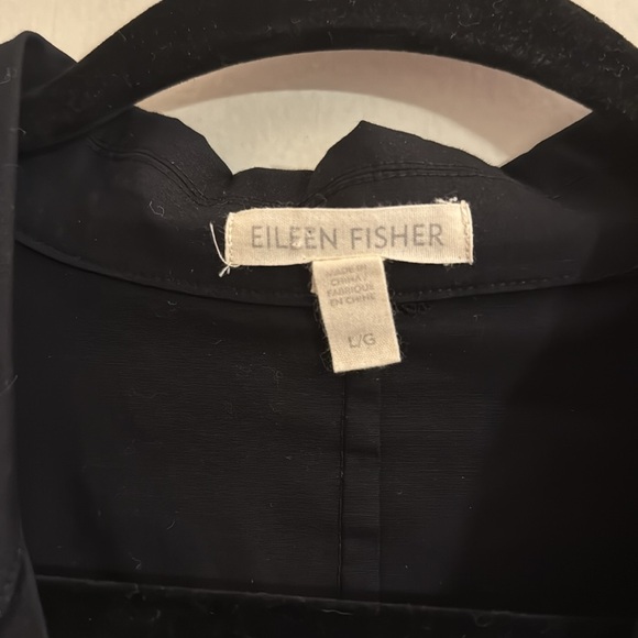 EILEEN FISHER Organic Cotton Black Shirtdress Sz L | Minimalist Queen Energy - Picture 2 of 5